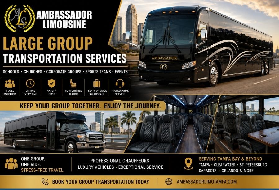 Large Group Transportation Services Tampa Bay Schools, Churches & Large Events